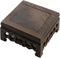 Wooden Display Stand Base 5.43" x 5.43" Square Wood Carved Pedestal Oriental