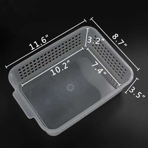 Rectangular Plastic Storage Organization Trays Baskets, Clear, 6-Pack