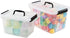 Plastic Bin with Lid - Mixed Size Latching Storage Box, 2 Packs, 6 Quart & 12 Quart