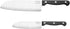 Chicago Cutlery Essentials 2-Piece Set - Stainless Steel Triple Rivet Partoku/Santoku with Polymer Handles (Black)