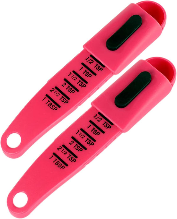2 PCS Adjustable Measuring Spoon Set, Measuring Dry/Liquid Ingredients from 1/2 Teaspoon to 1, Baking, Cooking, Powder