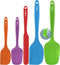 Walfos Silicone Spatula, 600°F Heat Resistant Kitchen Scraper, Strong Steel Core, Multicolor Set of 5
