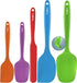 Walfos Silicone Spatula, 600°F Heat Resistant Kitchen Scraper, Strong Steel Core, Multicolor Set of 5