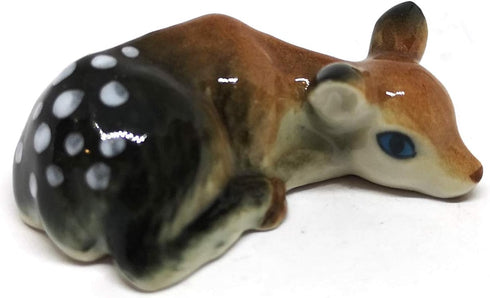 ZOOCRAFT Ceramic Deer Bambi Figurine - Miniature Collectible Porcelain Animal Gift
