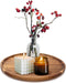 Acacia Round Wood Tray Decorative Serving Trays for Ottoman Coffee Table Candle
