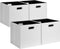 Posprica 11x11 Storage Cubes, Set of 4 Collapsible Storage Bins with Dual Handles for Closet Shelf Cabinet