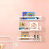 24 Inch Set 3, AZSKY Nursery Bookshelves White, Floating Bookshelves for Wall of Baby Kids Room Decor, Solid Wood Wall