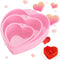 Heart Shaped Cake Pans, 3 Pcs Silicone Molds, Non-Stick Heart Baking Pans for Valentine's Day Desserts