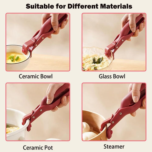 Multi-Purpose Anti-Scald Bowl Holder Clip for Kitchen, Silicone Anti-Slip Clip for Dishes, Pots, Bowls