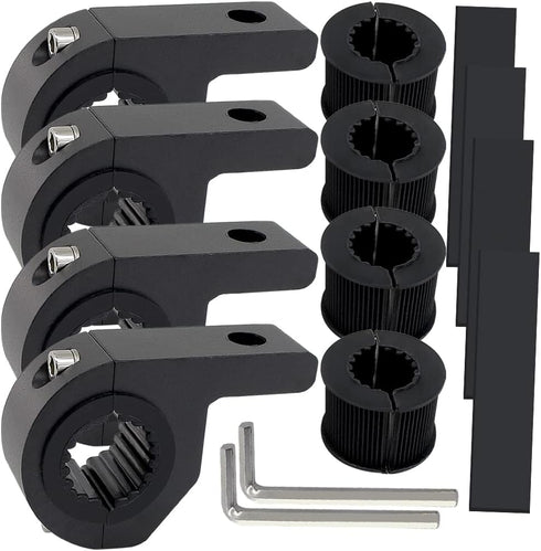 Motorcycle Mounting Bracket 4Pcs - Universal Clamp for 0.75" 1" 1.25" Horizontal Bull Bar Work Auxiliary Lights