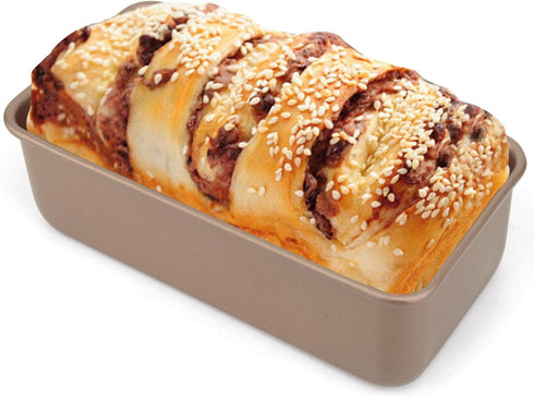 7.8inch Nonstick Loaf Pan - Classic Bakeware Bread Pan with 1.5 lb Dough Capacity, Champagne