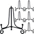 6PCS Premium Black Iron Plate Stands - 4 Inch Decorative Metal Holders for Displaying Pictures and More