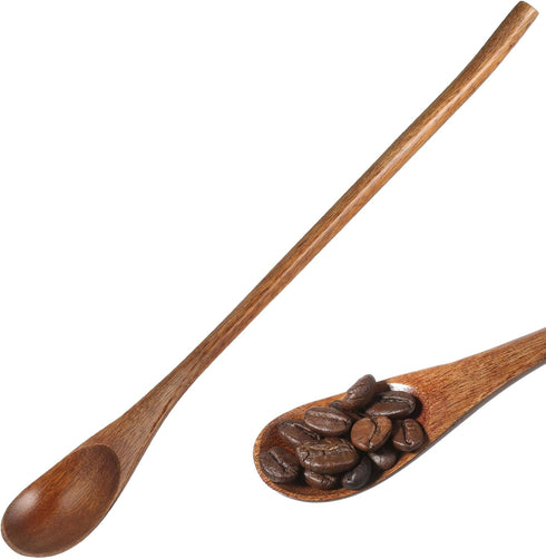 Operitacx 4 Pcs Long Handle Wooden Mixing Spoons, Bulk Wooden Spoons for Honey, Mixing, Stirring, Cooking