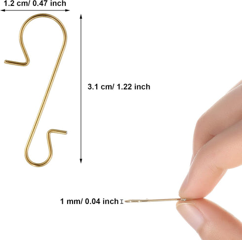 Tatuo 400 Pieces Christmas Ornament Hooks with Storage Box for Tree Decoration (Gold)