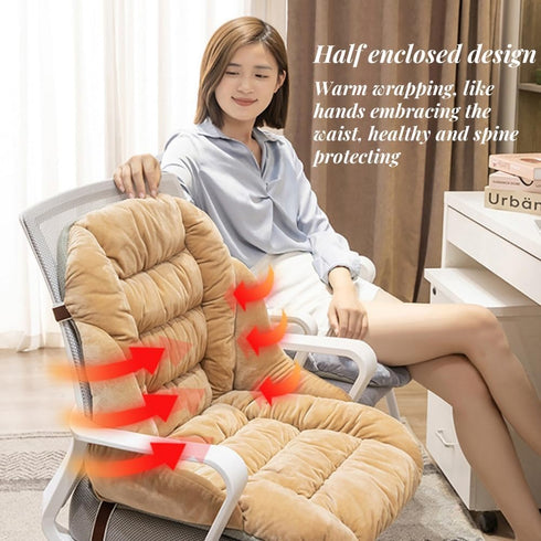 Yuthsona 35.4 19.12in Non-Slip Rocking Desk Chair with High Back Support - Soft Office Seat Cushion with Ties