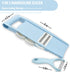 5 in 1 Mandoline Slicer for Kitchen, Blue Vegetable Slicer Multi Blade, Veggie Shredder, Potato Chip Cutter, Julienne