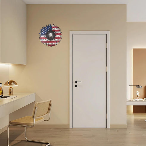Heoclao 11.81'' American Flag Metal Wall Art, National Flag Metal Sculpture for Home Office Decor