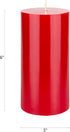 Mega Candles Unscented Solid Red Pillar Candle - 3 Inch x 6 Inch - Hand Poured Premium Wax