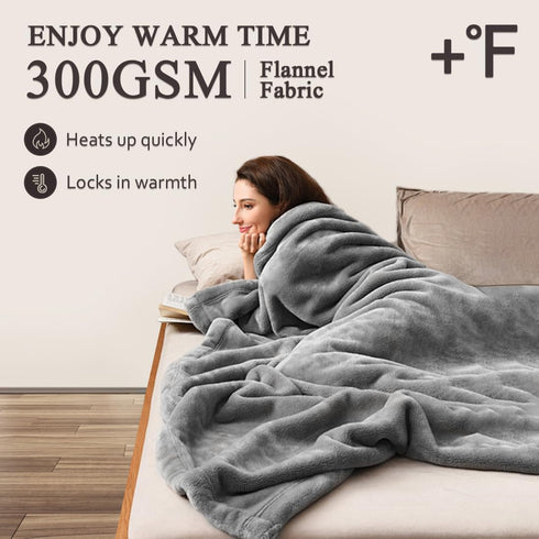 50"x60" 300GSM Cozy LaSyL Fleece Throw Blanket for Couch Grey - Soft Plush Fuzzy Flannel Blanket - Lightweight