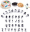 Mini Alphabet Number Cookie Cutters, 37 Pieces Stainless Steel Letter Mold Tools for Fondant, Cake, and Dough