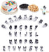 Mini Alphabet Number Cookie Cutters, 37 Pieces Stainless Steel Letter Mold Tools for Fondant, Cake, and Dough