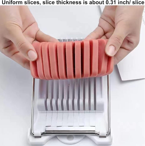 FENGCHEN Egg Slicer and Luncheon Meat Slicer - Stainless Steel with 10 Cutting Wires for Hard Boiled Eggs