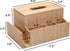 Bamboo Tissue Box Holder & Tablet Stand Organizer - Compartments for iPad, Phones, Remote Controls, Notepads, Pens