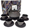 Large 11PC Japanese Tea Set "Gashu Black" Cast Iron Tea Pot 26Oz