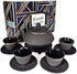 Large 11PC Japanese Tea Set "Gashu Black" Cast Iron Tea Pot 26Oz