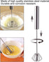 Stainless Steel Whisks, Semi-Automatic Egg Beater, Milk Frother, Hand Push Mixers for Home Kitchen (12in)