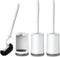 HAMITOR Toilet Bowl Brush Holder Set: Curved Design with Holder for Deep