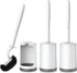 HAMITOR Toilet Bowl Brush Holder Set: Curved Design with Holder for Deep