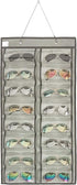 Dual-sided Hanging Sunglasses Organizer - Dust-Proof Glasses Storage Wall Pocket with 32 Slots
