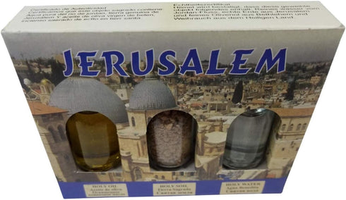 Bethlehem The Holy Land Holy Land souvenir 3 bottle set Jerusalem Holy Earth Holy Olive Oil