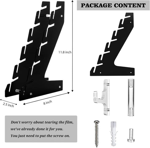 HAYVAN Hat Racks for Baseball Caps Set of 2 - Wall Mount or Stand Up, Acrylic Display and Storage for Up to 10 Caps