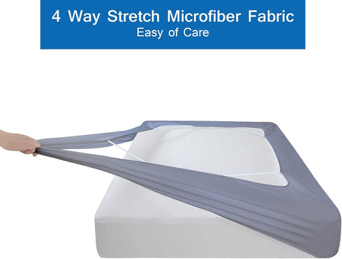 Twin Size Box Spring Cover Bed Skirts Wrap, 4 Side of The Mattress, Stretch & Snug Fit, Ultra Soft, Wrinkle Free,