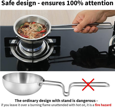 HAWKINS 1.5 Cup Tadka Pan, 360 ml Triply Stainless Steel Induction Pan, Silver (STP15)