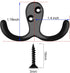 IBosins 10 Pack Heavy Duty Double Prong Coat Hooks, Wall Mounted with 20 Screws, Utility Hooks for Coat, Scarf, Bag,