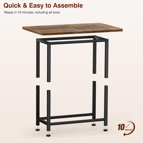 MISSLO Narrow End Table Living Room with Large Tabletop, Sofa Couch Side Table Bedroom Slim Nightstand for Small Space