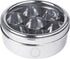Nature's Own Stainless Steel Spice Box with Non-Breakable Transparent Glass, 7 Containers and 1 Spoon, Spice Box (22CM)