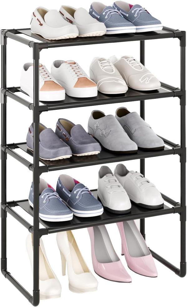 MUAHRCE 5-Tier Small Shoe Rack for Closet and Entryway, Narrow Shoe Shelf Organizer,Stackble