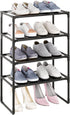 MUAHRCE 5-Tier Small Shoe Rack for Closet and Entryway, Narrow Shoe Shelf Organizer,Stackble