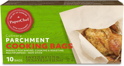 Parchment Bags, Non-Stick Paper for Roasting and Steaming, 10 count