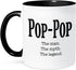3dRose Pop the man the myth the legend Mug, 11 oz, Black