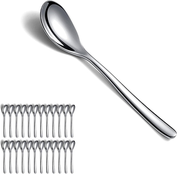 Kyraton Teaspoons Set of 24, Stainless Steel Coffee Spoons for Home, Restaurant, Hotel, Parties, Dishwasher Safe