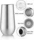 Sivaphe 2Pack Stemless Champagne Flutes Set with Lid, Stainless Steel Insulated Vacuum Tumbler Cocktail Cups - 6 Ounce