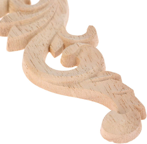 MUXSAM Wood Carved Appliques Onlays - 1-Pair Unpainted Small Wooden Carvings for Mirrors, Walls, DIY Project