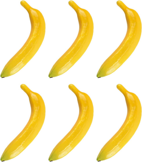 OLIREXD 6PCS Individual Fake Fruit Bananas - Artificial Fruit Lifelike Simulation Bananas for