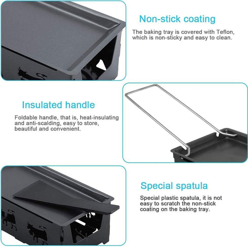 Cheese Raclette Set, Portable Candlelight Raclette Pan, Foldable Non-Stick Baking Tray for Home Kitchen