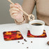 Nameapo Set 6 Autumn Fall Leaves Coasters for Drinks Leather Coasters of for Coffee Table for Housewarming Kitchen Bar